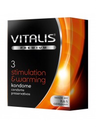 Презервативы VITALIS PREMIUM stimulation   warming с согревающим эффектом - 3 шт. - Vitalis - купить с доставкой в Мытищах