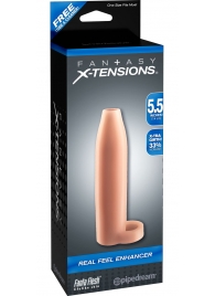 Насадка-расширитель с кольцом для подхвата мошонки Real Feel Enhancer - 14 см. - Pipedream - в Мытищах купить с доставкой