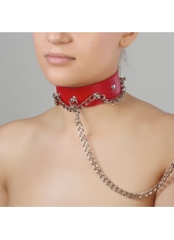 Красный ошейник из натуральной кожи - Sitabella - купить с доставкой в Мытищах