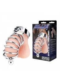 Серебристая клетка для члена Urethral Play Cage - BlueLine - купить с доставкой в Мытищах