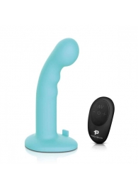 Голубая изогнутая насадка 6in Remote Control Ripple P-Spot G-Spot на черных трусиках - 16 см. - Pegasus - купить с доставкой в Мытищах