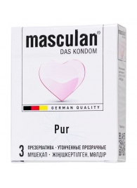Супертонкие презервативы Masculan Pur - 3 шт. - Masculan - купить с доставкой в Мытищах