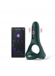 Изумрудное виброкольцо Magic Motion Rise с подхватом мошонки - Magic Motion - в Мытищах купить с доставкой
