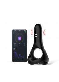 Черное виброкольцо Magic Motion Rise с подхватом мошонки - Magic Motion - в Мытищах купить с доставкой
