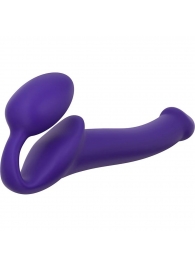 Фиолетовый безремневой страпон Silicone Bendable Strap-On - size S - Strap-on-me - купить с доставкой в Мытищах