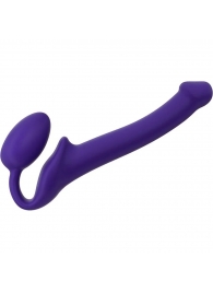 Фиолетовый безремневой страпон Silicone Bendable Strap-On - size S - Strap-on-me - купить с доставкой в Мытищах