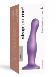 Фиолетовая насадка Strap-On-Me Dildo Plug Curvy size L - Strap-on-me - купить с доставкой в Мытищах