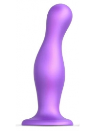 Фиолетовая насадка Strap-On-Me Dildo Plug Curvy size L - Strap-on-me - купить с доставкой в Мытищах