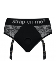 Черные трусики для насадок Diva Lingerie Harness - size S - Strap-on-me - купить с доставкой в Мытищах