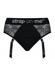 Черные трусики для насадок Diva Lingerie Harness - size M - Strap-on-me - купить с доставкой в Мытищах