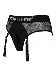 Черные трусики для насадок Diva Lingerie Harness - size L - Strap-on-me - купить с доставкой в Мытищах