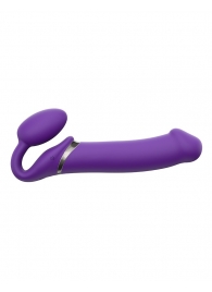 Фиолетовый безремневой вибрострапон Silicone Bendable Strap-On - size XL - Strap-on-me - купить с доставкой в Мытищах