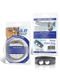 Кольцо на пенис SNAP COCK RING из искусственной кожи на клепках - BlueLine - в Мытищах купить с доставкой