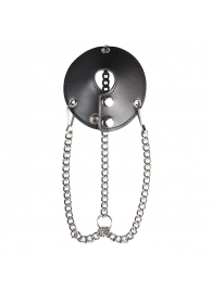 Утяжка для мошонки из искусственной кожи с цепочками PARACHUTE BALL STRETCHER - BlueLine - купить с доставкой в Мытищах
