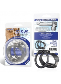 Двойное кольцо выносливости на пенис DUAL STAMINA RING - BlueLine - в Мытищах купить с доставкой