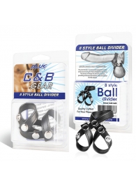 Разделитель мошонки из искусственной кожи на клепках 8 STYLE BALL DIVIDER - BlueLine - купить с доставкой в Мытищах