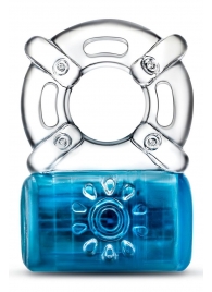 Синее эрекционное виброкольцо Pleaser Rechargeable C-Ring - Blush Novelties - в Мытищах купить с доставкой
