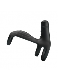 Черная вибронасадка на пенис Vibrating Penis Sling - Baile - в Мытищах купить с доставкой