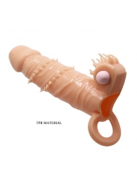 Телесная удлиняющая вибронасадка Penis Sleeve Connor - 17 см. - Baile - в Мытищах купить с доставкой