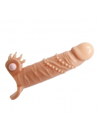 Телесная удлиняющая вибронасадка Penis Sleeve Connor - 17 см. - Baile - в Мытищах купить с доставкой