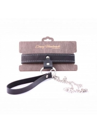 Узкий однослойный ошейник с поводком - Crazy Handmade - купить с доставкой в Мытищах