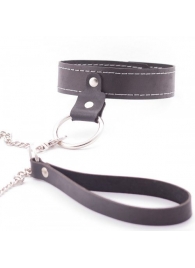 Узкий однослойный ошейник с поводком - Crazy Handmade - купить с доставкой в Мытищах