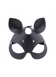 Черная кожаная маска  Кошка  с маленькими ушками - Crazy Handmade - купить с доставкой в Мытищах