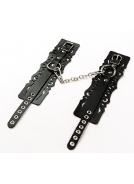 Узорчатые кожаные оковы с регулируемыми ремешками - Crazy Handmade - купить с доставкой в Мытищах