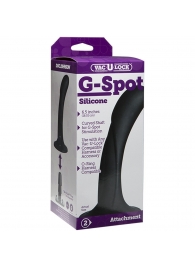 Черная изогнутая насадка Vac-U-Lock G-Spot - 16,5 см. - Doc Johnson - купить с доставкой в Мытищах