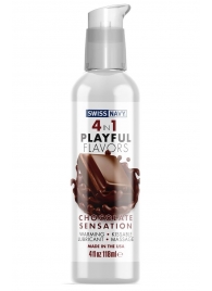 Массажный гель 4-в-1 Chocolate Sensation с ароматом шоколада - 118 мл. - Swiss navy - купить с доставкой в Мытищах