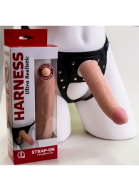 Страпон системы Харнесс: трусики с плугом и реалистичная насадка - 17,5 см. - LOVETOY (А-Полимер) - купить с доставкой в Мытищах