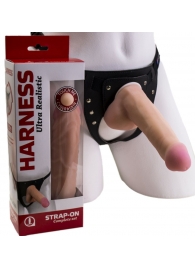 Страпон Harness из двух предметов: трусики с плугом и насадка-фаллос - 17 см. - LOVETOY (А-Полимер) - купить с доставкой в Мытищах