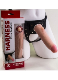 Реалистичный страпон Harness из трусиков и насадки-фаллоса - 18,5 см. - LOVETOY (А-Полимер) - купить с доставкой в Мытищах