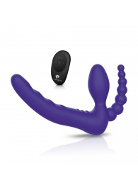 Фиолетовый безремневой страпон с пультом ДУ 7’’ Remote Control Strapless - 24 см. - Pegasus - купить с доставкой в Мытищах