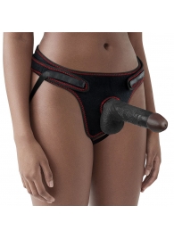 Женский темнокожий страпон Easy Strapon Set 7 Inch - 18 см. - Lovetoy - купить с доставкой в Мытищах