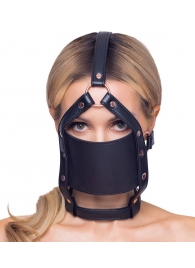 Черный намордник с кляпом-шаром Head Harness With A Gag - Orion - купить с доставкой в Мытищах