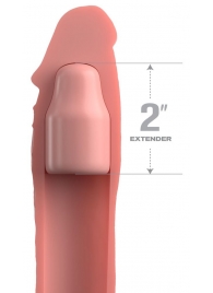 Телесная насадка-удлинитель 2 Inch Silicone X-tension with Strap - 20,3 см. - Pipedream - в Мытищах купить с доставкой