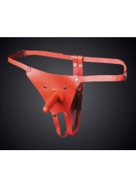 Красные кожаные универсальные трусики со штырьком для насадок - Sitabella - купить с доставкой в Мытищах