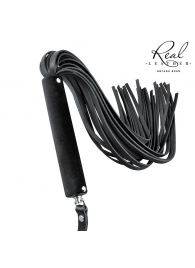 Черная кожаная плеть-флоггер - 84 см. - Notabu - купить с доставкой в Мытищах