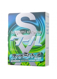 Презервативы Sagami Xtreme Mint с ароматом мяты - 3 шт. - Sagami - купить с доставкой в Мытищах