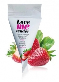Съедобное согревающее массажное масло Love Me Tender Strawberry с ароматом клубники - 10 мл. - Love to Love - купить с доставкой в Мытищах