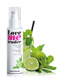 Съедобное согревающее массажное масло Love Me Tender Mojito с ароматом мохито - 100 мл. - Love to Love - купить с доставкой в Мытищах