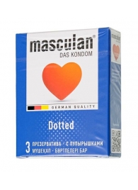 Презервативы с пупырышками Masculan Dotted - 3 шт. - Masculan - купить с доставкой в Мытищах