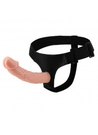 Гладкий фаллоимитатор с крупной головкой на ремешках - 19,7 см. - Baile - купить с доставкой в Мытищах