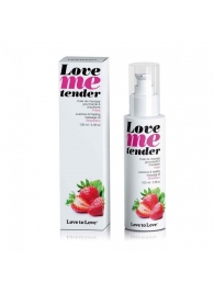Съедобное согревающее массажное масло Love Me Tender Strawberry с ароматом клубники - 100 мл. - Love to Love - купить с доставкой в Мытищах