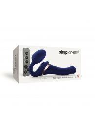 Синий безремневой страпон Multi Orgasm Size S с клиторальной стимуляцией - Strap-on-me - купить с доставкой в Мытищах