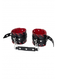 Черно-красные оковы из натуральной кожи - Pecado - купить с доставкой в Мытищах