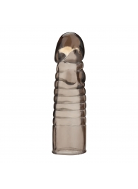 Дымчатая насадка-удлинитель Ribbed Realistic Penis Enhancing Sleeve Extension - 15,2 см. - BlueLine - в Мытищах купить с доставкой