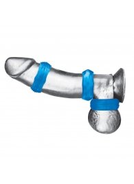 Комплект из трех голубых колец для эрекции 3-Pack Nuts   Bolts Stretch Cock Ring Set - BlueLine - в Мытищах купить с доставкой