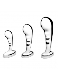Набор из 3 стальных стимуляторов простаты Stainless Steel P-spot Training Set - b-Vibe - в Мытищах купить с доставкой